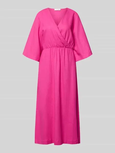 Sukienka midi z mieszanka lnu z rękawami kimono model Laura' Guido Maria Kretschmer Woman