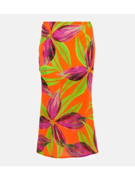 Fustă midi Louisa Ballou cu imagine până la genunchi