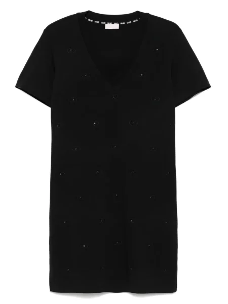 Haftowana mała sukienka mini Liu Jo garniturowa czarna