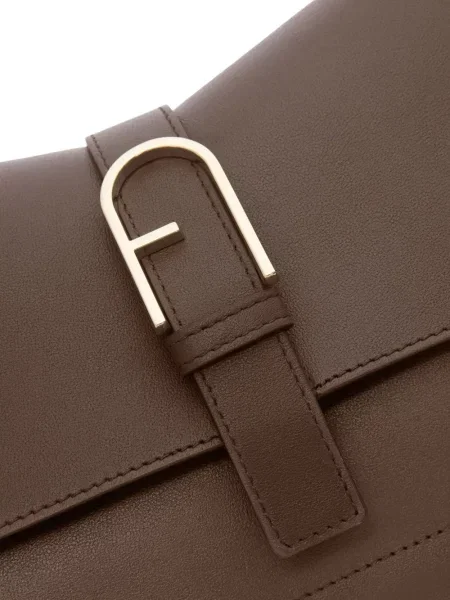 Geantă messenger Furla din piele maro