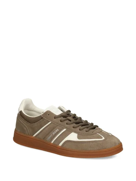 Sneakerși Tommy Jeans din piele de căprioară maro