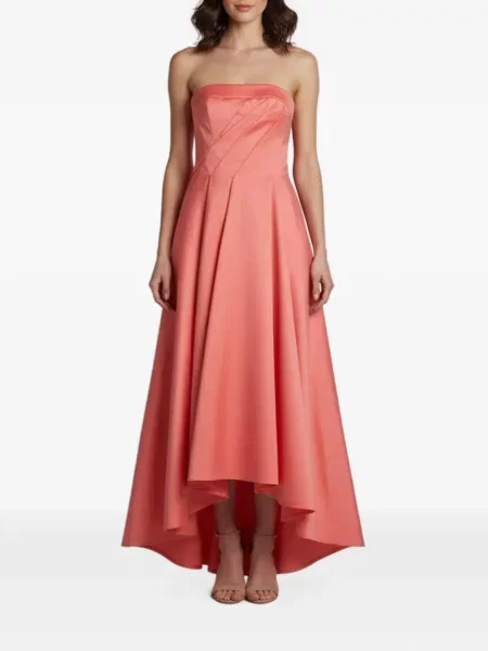 Rochie maxi Paule Ka drapată fără bretele roz