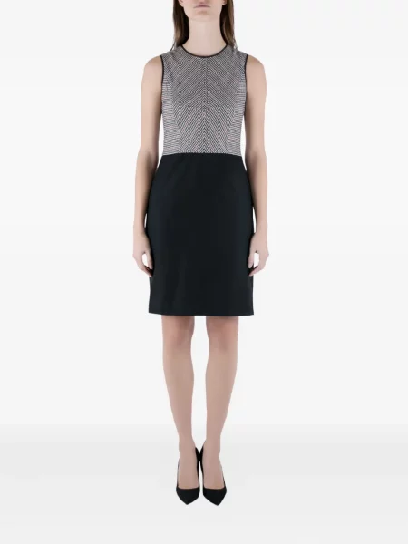Sukienka mini Derek Lam bez rękawów w pepitkę garniturowa czarna