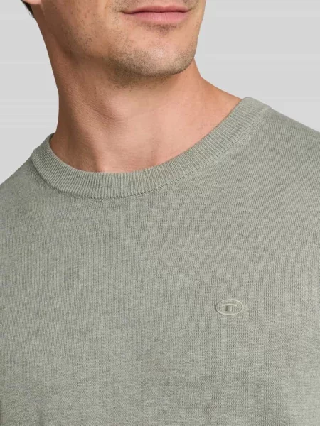 Sweter w kroju regular fit z czystej bawełny Tom Tailor miętowy