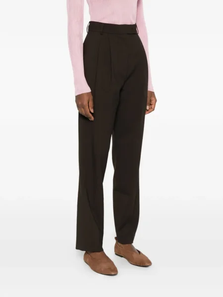 Pantaloni The Frankie Shop plisate maro