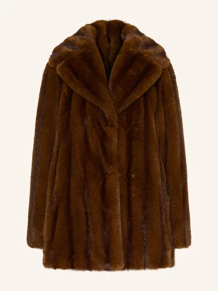 Max Mara Studio Bunda Z Umělé Kožešiny Neo tmavě hnědá