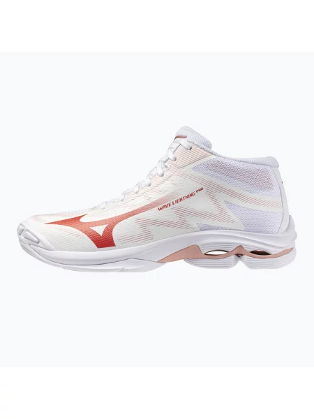 Кросівки волейбольні Mizuno Wave Lightning Pro Mid white/rose elegance/lava falls білі