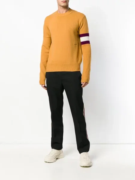 Ριγέ παντελόνι Calvin Klein μαύρο