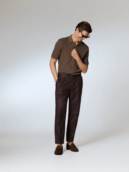 Поло Reserved коричневое