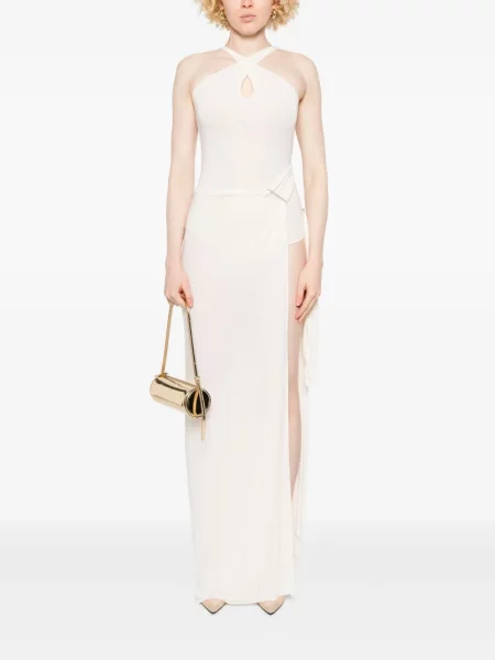 Rochie Manuri asimetrică alb