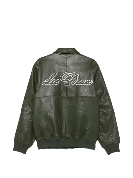 Geanta de piele Les Deux cu autograf verde