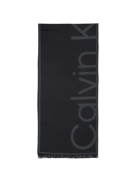 Fular Calvin Klein din jacard cu autograf negru