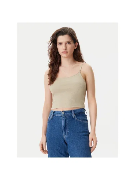 Calvin Klein Jeans Felső Logo Slim Fit bézs