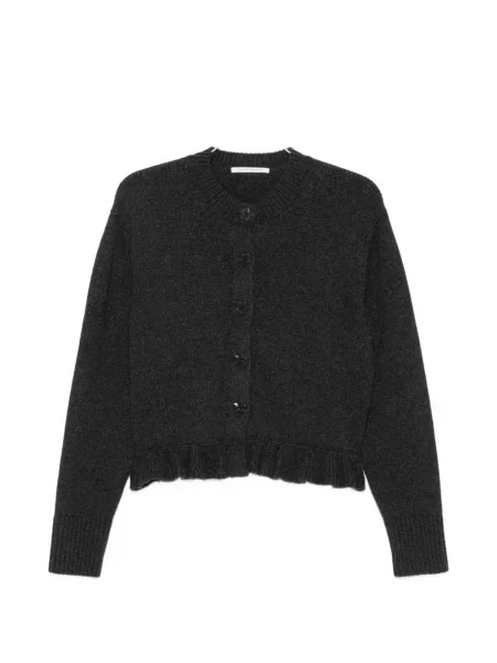 Cardigan Cecilie Bahnsen cu model floral cu volane gri