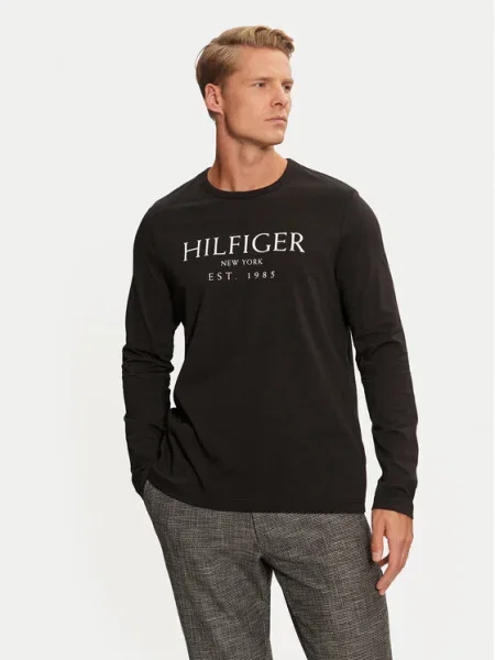 Tricou mânecă lungă Tommy Hilfiger negru
