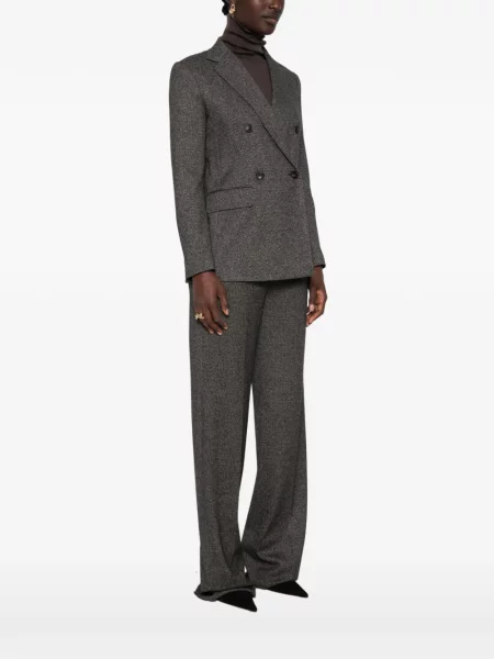 Sacou Max Mara cu model herringbone cu două rânduri de nasturi negru