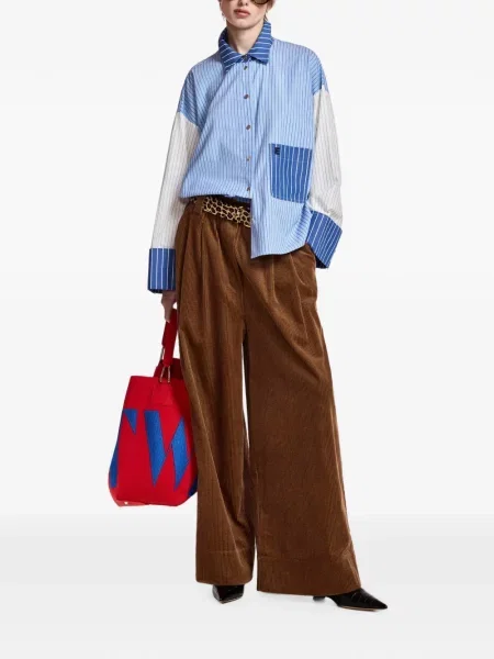 Pantaloni Essentiel Antwerp de catifea cord maro