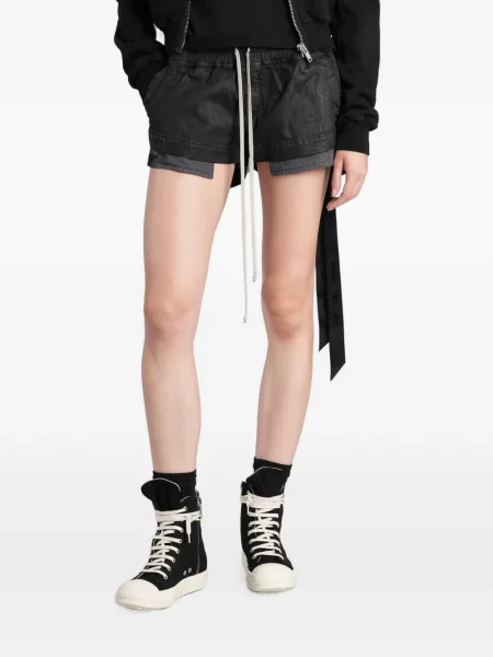 Pantaloni scurți Rick Owens Drkshdw cu cordon negru