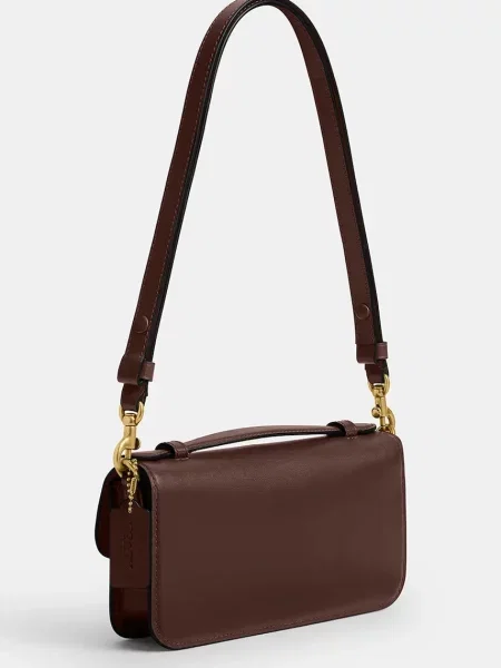 Кожаная сумочка Coach коричневая