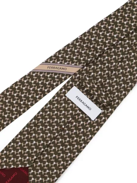 Golf cravată Ferragamo cu imagine maro