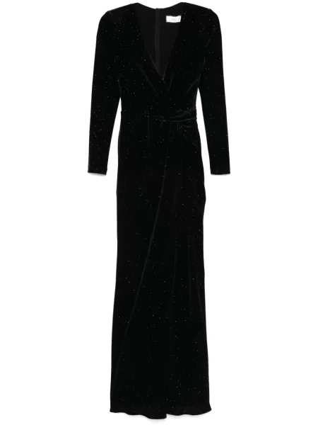 Rochie maxi Nissa de catifea de costum negru