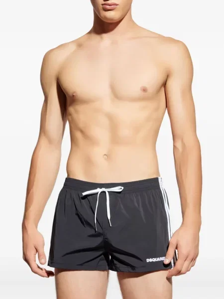 Slip de baie Dsquared2 cu dungi negru