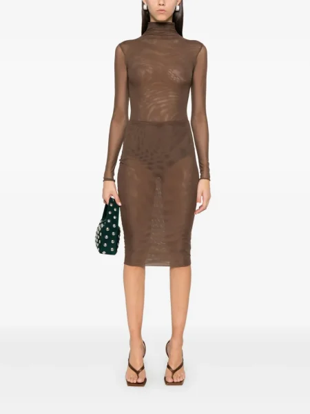 Midi sukňa Atu Body Couture hnedá