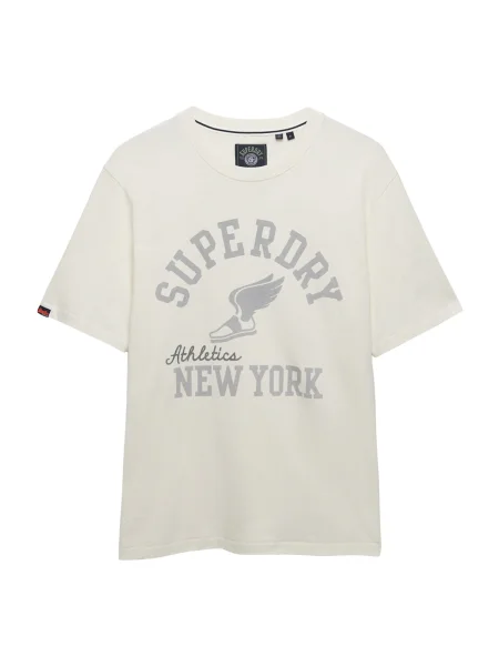 Superdry & Co Tricou ATH ESS gri / negru / murdar alb