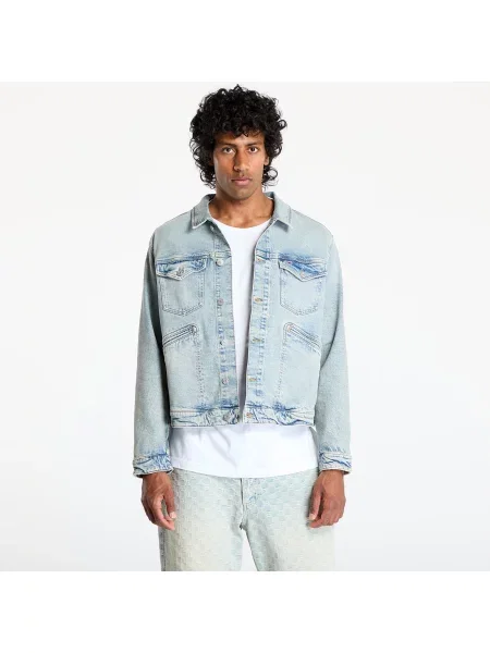 Jacket Tommy Jeans Isaac Relaxed Trucker Jacket Denim S modré
