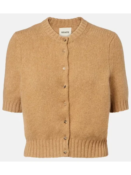 Cardigan Khaite din cașmir bej