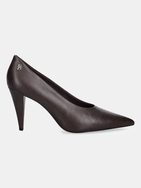 Pantofi cu toc Tommy Hilfiger din piele maro