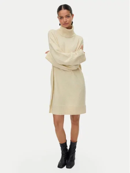Vero Moda Pletena obleka Aquarius bež