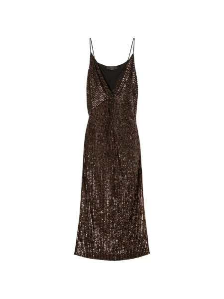 Lung rochie Twinset cu paiete maro