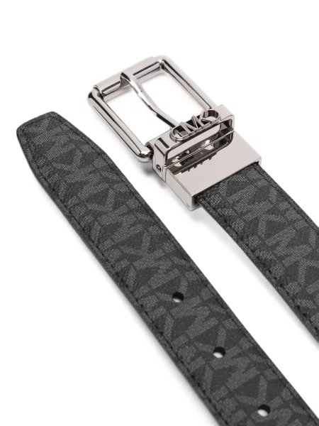 Reversibil curea Michael Kors cu imagine negru