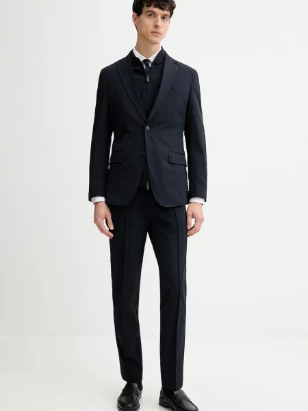 Odijelo BOSS tamno bez uzorka plava