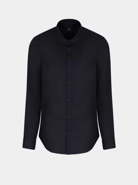 Льняная рубашка Armani Exchange синяя