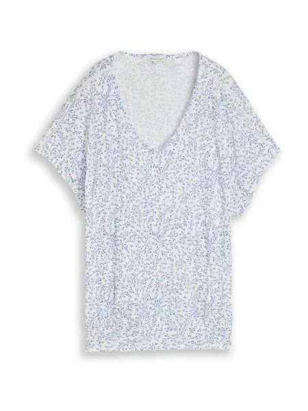 TOM TAILOR Tricou albastru / albastru pastel alb