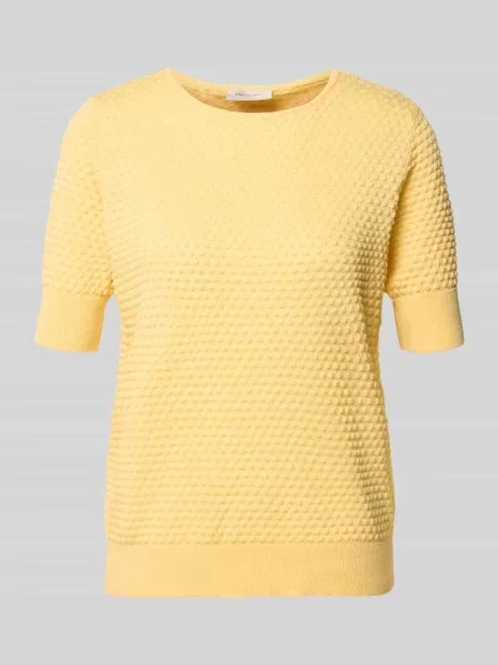 Sweter z dzianiny z rękaw o dł. model Dodo' Free/quent żółty