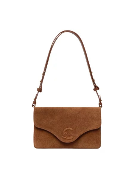 Coccinelle torebka crossbody skórzana brązowa