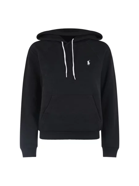 Bluza z kapturem Ralph Lauren z długim rękawem z autografem z kapturem czarna