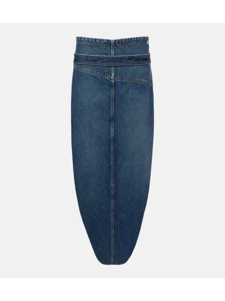 Fustă din denim Jean Paul Gaultier până la genunchi albastru