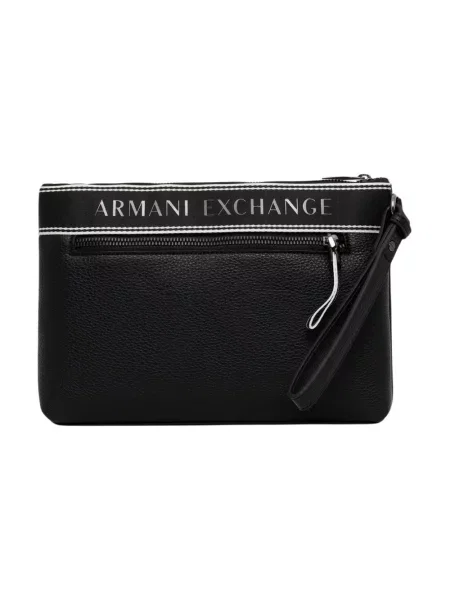 Armani Exchange saszetka z imitacji skóry czarna