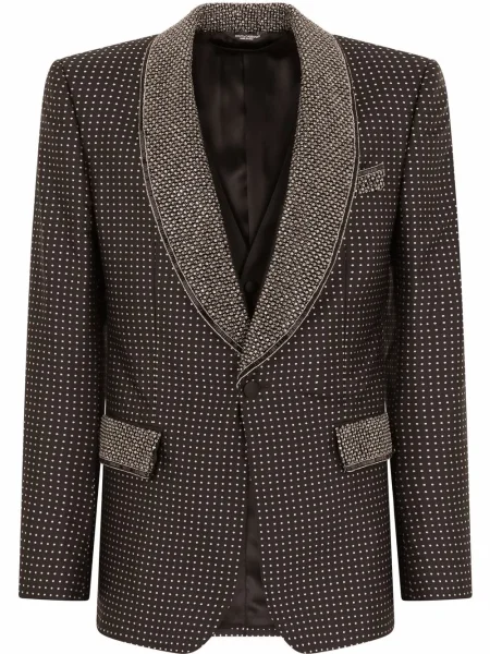 Žakárový oblekový kamínky oblek Dolce & Gabbana černý