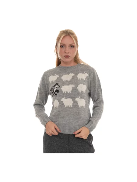 Sweter Weekend Max Mara wełniany szary