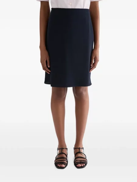 Fusta mini Jil Sander din satin în linie A albastru