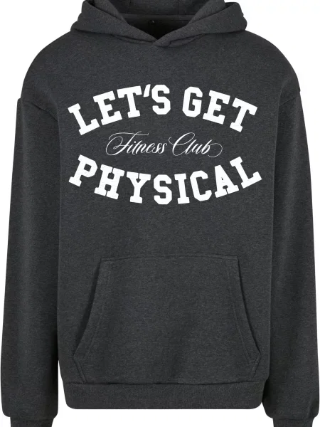 Mister Tee Mikina Let's Get Physical tmavě šedá bílá