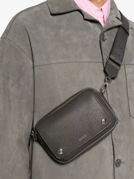 Kožna crossbody torba Loewe siva