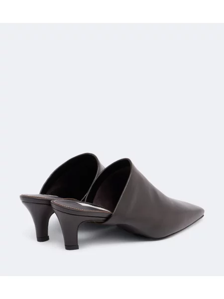 Papuci tip mules Toteme din piele maro