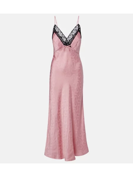 Rochie maxi Rixo din satin cu model floral roz
