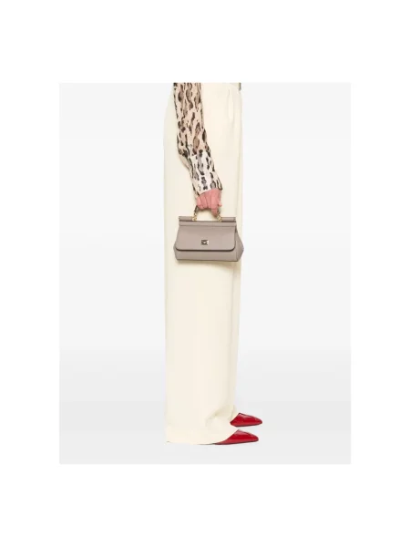 Torebka Dolce And Gabbana skórzana beżowa